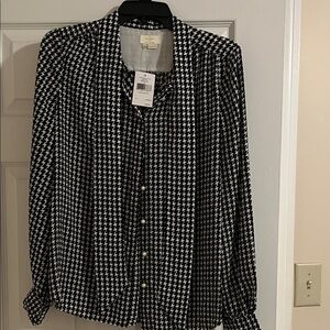 kate spade Black and White Houndstooth Womens Shirt
